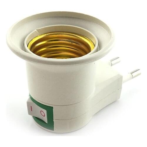 E27 EU plug adapter Lamp Holder Converter with power on-off control switch Christmas E27 Socket Lamp Base Lamp Socket