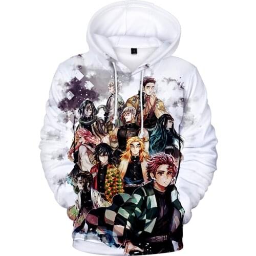 Anime Harajuku Demon Slayer Hoodies Harajuku Pullover Sweatshirt Kimetsu No Yaiba Tanjirou Zenitsu Tomioka Giyuu Hip Hop