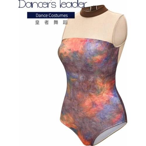 Ballet Dance For Women Training Clothes Turtleneck Printed Gymnastics Leotard Adult Aerial Yoga Clothing Sexy Swimsuit