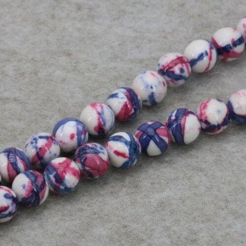 Riverstones loose beads 10mm DIY round stone 15 inches women jewelry making design multi color optional