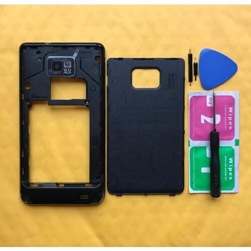 For Samsung Galaxy S2 S II I9105 9105 Original Mobile Phone Housing Chassis Middle Frame With Rear Battery Door Back Panel Cover