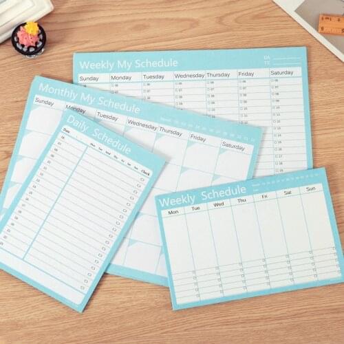 20 sheets For office school family weekly plan schedule portable notes book notepad meeting record schedule Family Study Plan