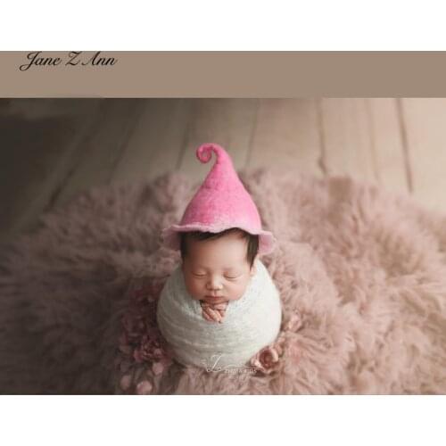 Handmade wool felt elf hat suit baby photo studio shooting newborn photography props