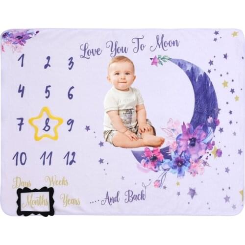150*100cm Baby Milestone Blanket Flannel Photograph Blanket Stroller Cover Newborn Baby Growth Memorial Photography Blanket