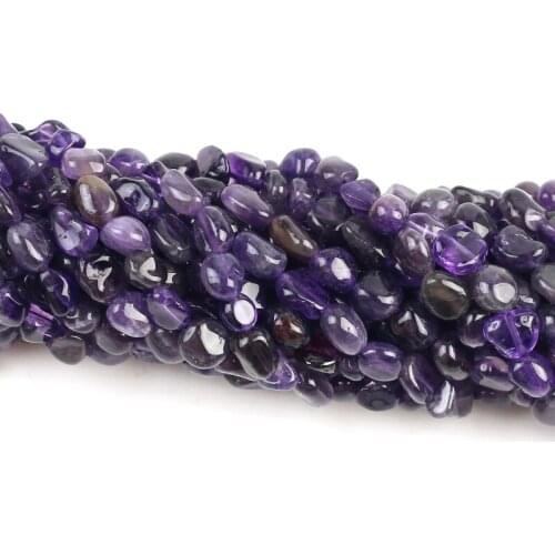 Oval Shape Stone Beads Natural Amethystine Loose Beads 5*8mm For Jewelry Making DIY Bracelet Necklace