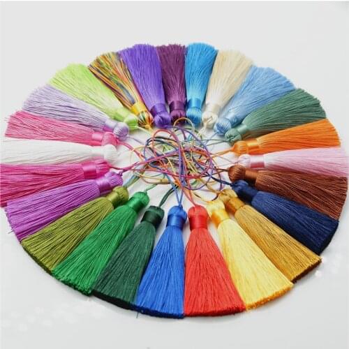5pcs/lot Multi Colors Decoration Silk Tassels 8cm Handmade Fringes Charms Findings DIY Jewelry Making Pendants Garment Materials
