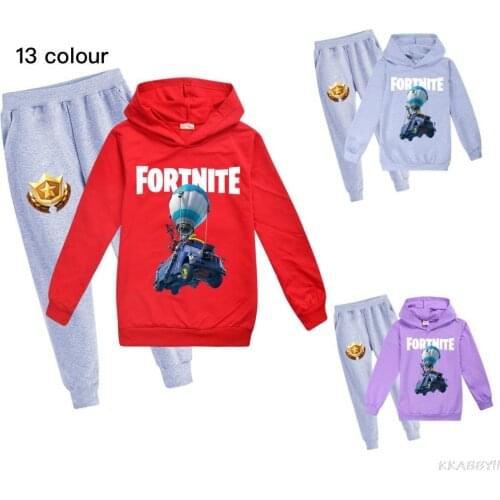 Fortnites Spring Autumn New Children Clothing Boy Sportswear Girl Pullovers Hoodies Tops + Pants 2 Sets Kids Hot Clothing