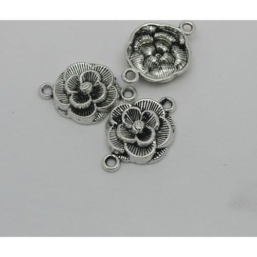 ALYMMO 8pcs/lot Flower Connectors 27x19mm Flower Connectors for Handmade Jewelry