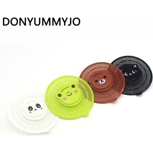 DONYUMMYJO Cute Animal Design Round Shower Basin Bathtub High Quality Hair Trap Strainer Kitchen Sink Mesh Filters 4 Styles