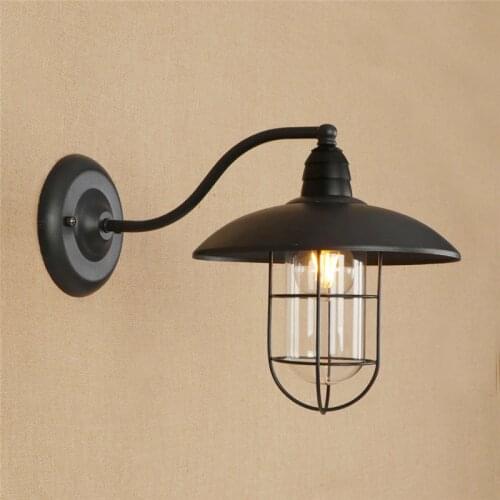 Loft Style Industrial Vintage Wall Lamp Creative Edison Wall Sconce Iron Glass Wall Light Fixtures Indoor Lighting Lamparas