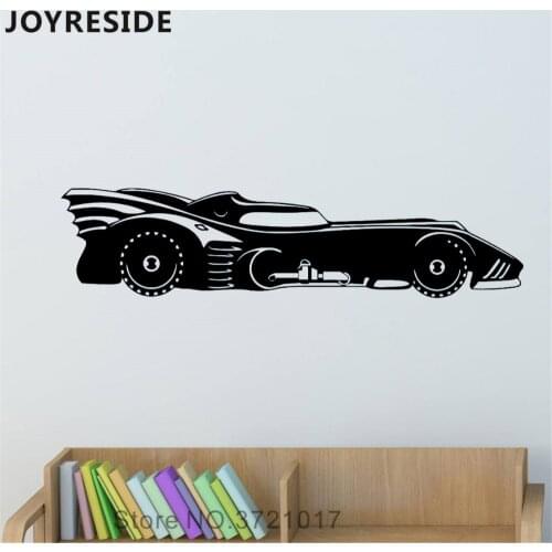 JOYRESIDE Batmobile Racing Car Wall Decal Cool Cars Pattern Wall Sticker Art Vinyl Decor Home Rooms Decor Interior Design A1174