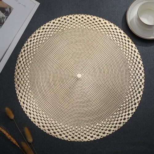 Nordic Style Hollow Round Pvc Placemat Table Mats Coaster Pads Heat-resistant Wipeable Waterproof Anti-slip Pad Home Decor