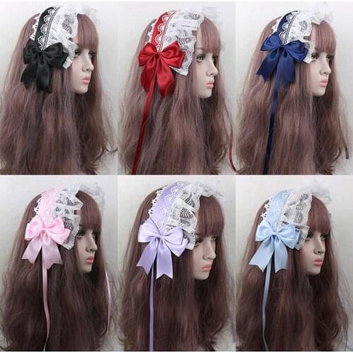 Japanese Soft Sister Handmade Lolita Headband Sweet Daily Lolita Dress Ornaments Lace Trim Bowknot Hair Accessories Hairpin