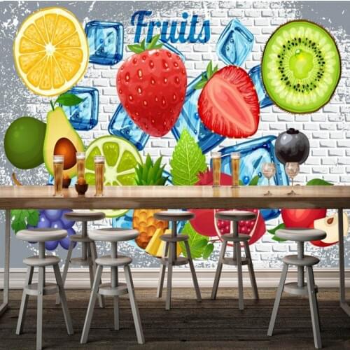 Dropshipping Colomac Kitchen Wallpaper Various Colorful Fresh Fruit Restaurant Wallpaper Foto Mural Papel Pintado De Pared
