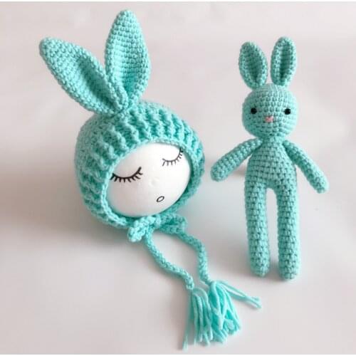 Newborn Baby Photography Props Bear Bunny Hat Crochet Costume Amigurumi Cap Toys