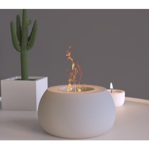 Concrete Fire Basin Silicone Mold DIY Cement flame Pot Container Mold Simple Geometric Design Aromatherapy Basin Mold