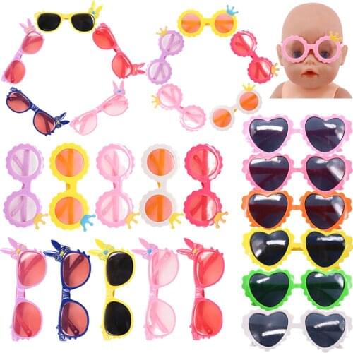 Doll Sunglasses Glasses Cartoon Accessories Fit 18 Inch American Of Girl`s &43Cm Baby New Born Doll Zaps Generation Christmas