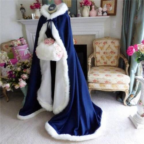 Adult Bridal Wedding Cape Long Cloak Accessories Medieval Robe Halloween Costume