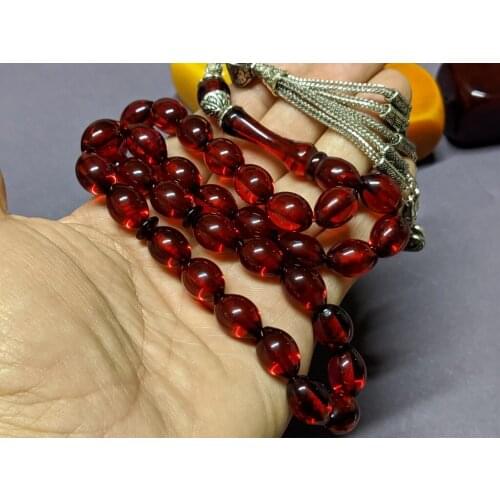 Tasbih Ottoman Faturan German Cherry Amber Sandalous Misbaha Rosary Free Shipping #25