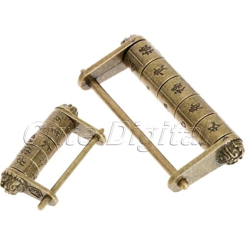 Zinc Alloy Vintage Antique Chinese Old Style Lock Jewelry Chest Box Code Password Lock Padlock for Wood Suitcase Drawer Cabinet