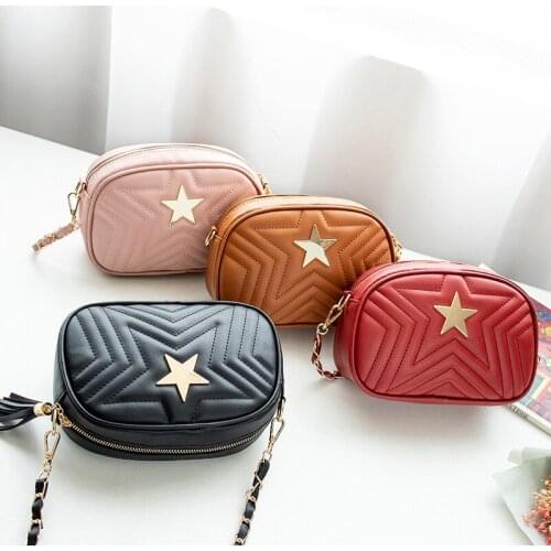 Womens Bag New Embroidered Decoration Tassel Small Square Bag Metal Chain PU Leather Fashion Leisure Messenger Crossbody Bags