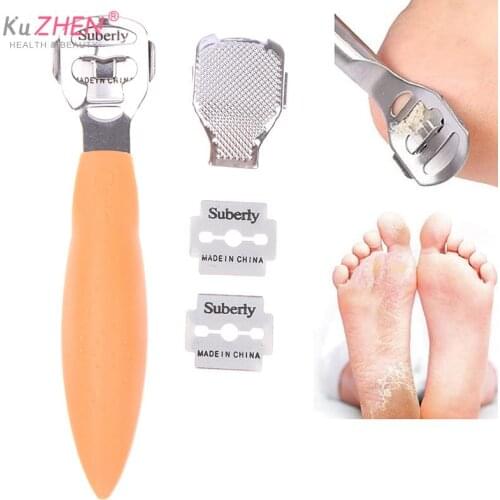 1set Grinding head Dead Skin Knife With 10pcs Blades Foot Care Callus Remover Steel Pedicure Cutter Shaver Tool Home Heel Planer