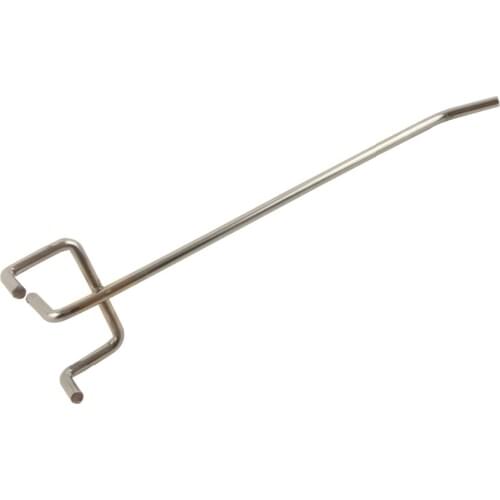 10pcs/lot 200mm Length Metal Chrome-plated Pegboard Hooks 32mm Hole Pitch Display Hooks for Store Supermarket Peg Board Hook