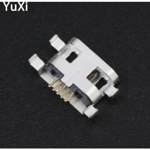 100pcs Micro USB Jack Dock Connector 5pin heavy plate 0.8mm B type Female Socket For Mobile USB repair mobile tablet Tail plug