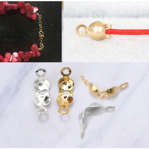 1000Pcs Clamshell Bead Tips Knot Covers Double Closed Loops DIY Jewelry Findings