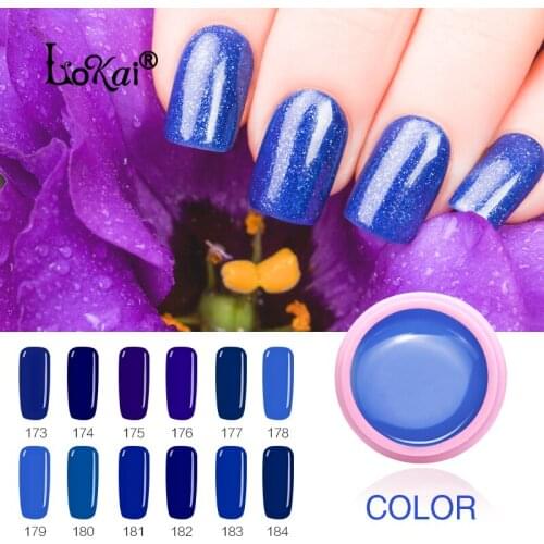 2018 6ml/box Lokai Nail Polish Lacquer UV LED Lamp Drying Magic Blue Color Soak-off Gel Nail LED UV Gel Top Base Coat Needed