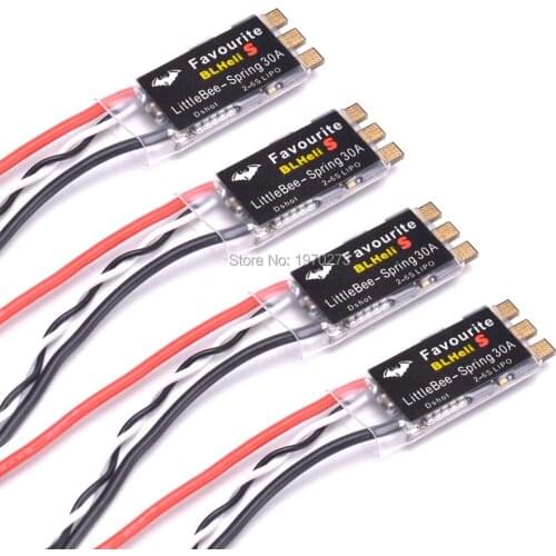 4PCS FVT LITTLEBEE BLHeli-s SPRING 30A ESC 2-6S Supports Mulitshot DSHOT Oneshot42 OneShot125 Multicopter For FPV RC Drone QAV-X