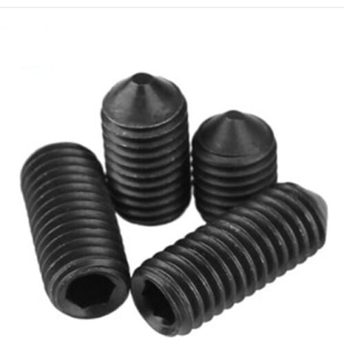 5-20pcs/Lot DIN914 grade 12.9 m2 m2.5 M3 M4 M5 m6 m8 m10 alloy steel Hex Socket Cone Point Grub Set Screws