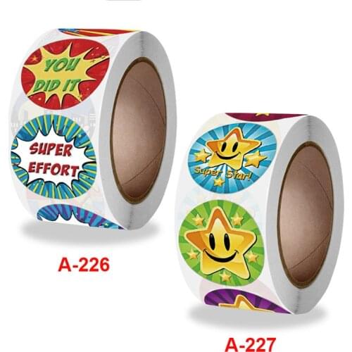 500Pcs/Roll Multi Purpose Child Stickers DIY Hand Account Cards Decoration School Teacher Supplies Reward Sticker Round Shape