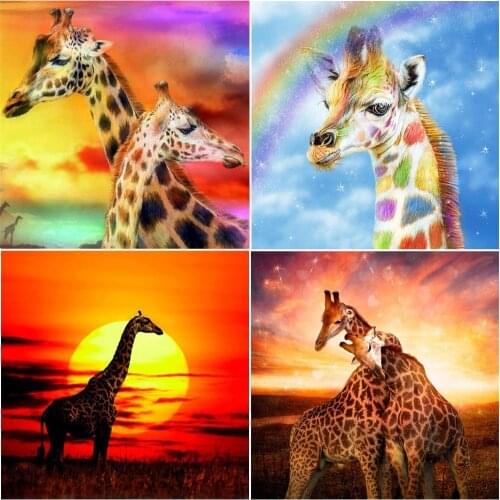 5D DIY Diamond Painting Animals Diamond Mosaic Giraffe Home Decor Diamond Embroidery Full Square Needlework Crafts Gift