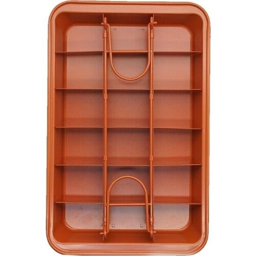 Non Stick Baking Tray with Built-in Slicer Ensures Perfect Crispy Edges, Metal Tableware and Dishwasher Safety