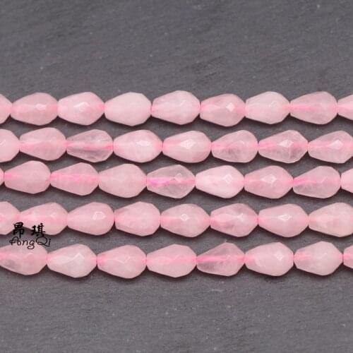 Natural Stone Faceted Pink Crystal Loose Beads Water Drop Shape Beads For Jewelry Making DIY Bracelets Ear Stud Accessories 15