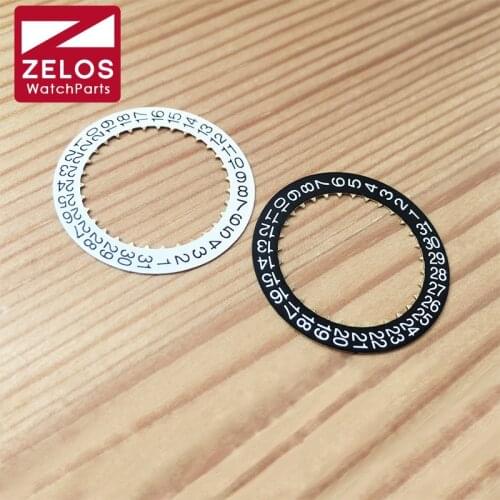 Black white letter calendar bezel for ETA7750 watch movement replacement parts