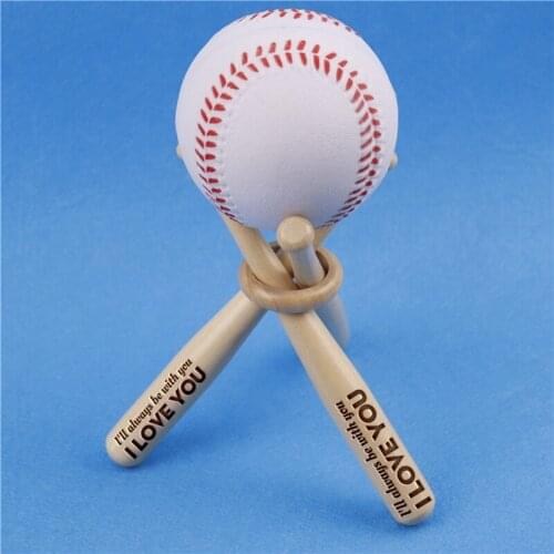 Mini Baseball Bat Rack Holder Ball Storage Set Display Ring Bearer Engraved Wood Custom Award Gift For Groommen Lover Boyfriend