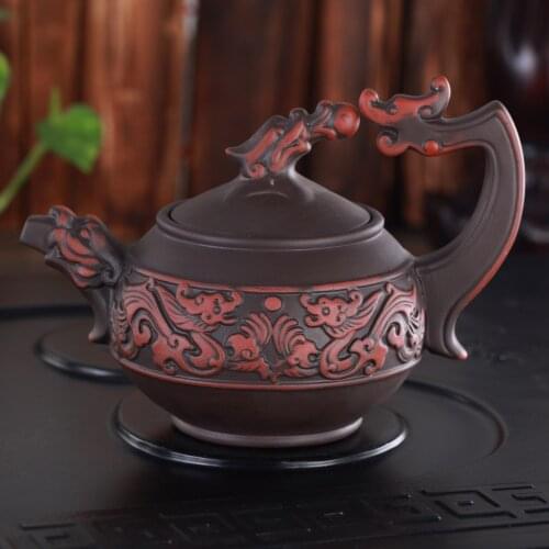 Dragon Tea Pot Ore Purple Clay Traditional Chinese Kung Fu Kettle Creative Zisha Drinkware Gongfu Teapots Drop Shipping