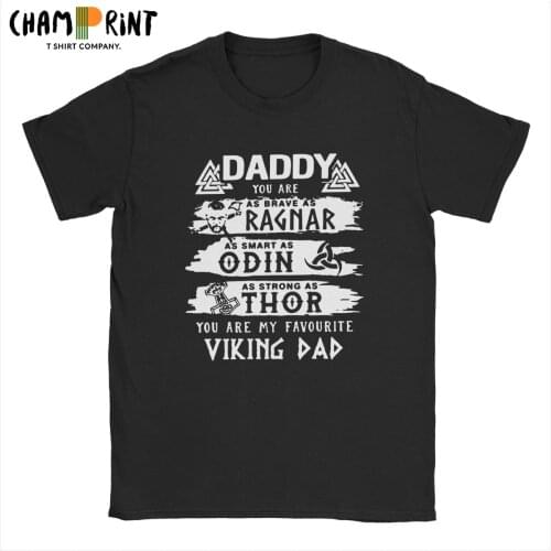 Creative Ragnar Odin Viking Dad T-Shirts for Men Round Collar Pure Cotton T Shirts Short Sleeve Tees 4XL 5XL Clothes