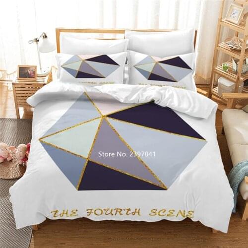 Geometric Creative Cartoon Bedding Set Soft Comfy Quilts Pillowcases 2-3 Pieces Home Textile Single Double Queen King Full Size