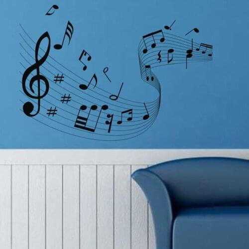 Personality creative design music staff wall stickers bedroom music room decoration vinyl wall stickers YY26
