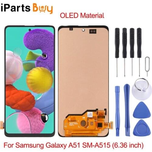 IPartsBuy for Samsung Galaxy A51 SM-A515 OLED Material LCD Screen and Digitizer Full Assembly (6.36 inch)