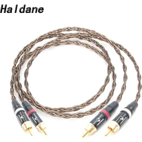 Haldane Pair HIFI 2 RCA to 2 RCA Audio Cable Nordost Odin Single Crystal Silver RCA Reference Interconnect Cable AV Audio Cable