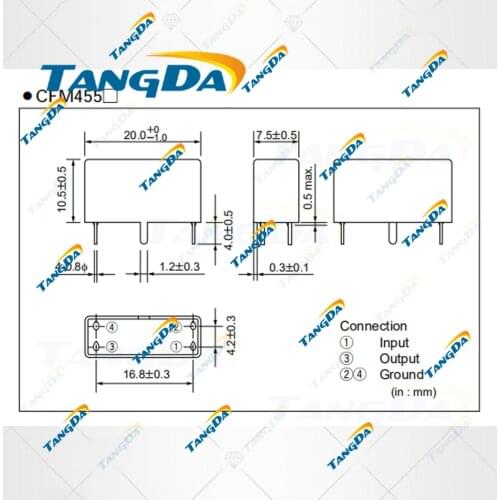 1pcs CFM 455 E10 455 kHz SSB TANGDA Single sideband narrow sideband communication ceramic filter Murata