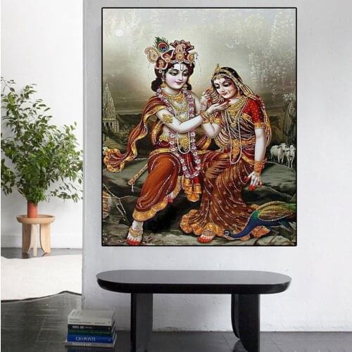Diamond Embroidery Mosaic Krishna Paintings Indian Girl Crafts Full Drill 5D DIY Diamond Painting Portrait Handicraft Home Decor