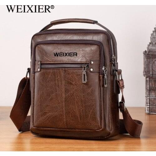 Weysfor Men Crossbody Bag Shoulder Bags Multi-function Men Handbags Capacity Split Leather Bag For Man Messenger Bags Tote Bag