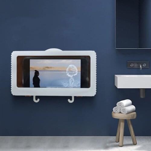 Shower Mobile Phone Wall Mount Holder Waterproof Wall Mount Wall Phone Holder For Shower Bathroom Kitchen