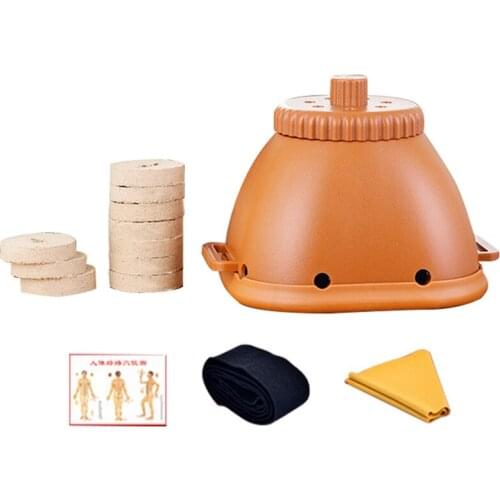 Smokeless Moxa Box Cans Set Breast Navel Massage Moxa Burner Acupoint Body Massage Tool for Women Health Care