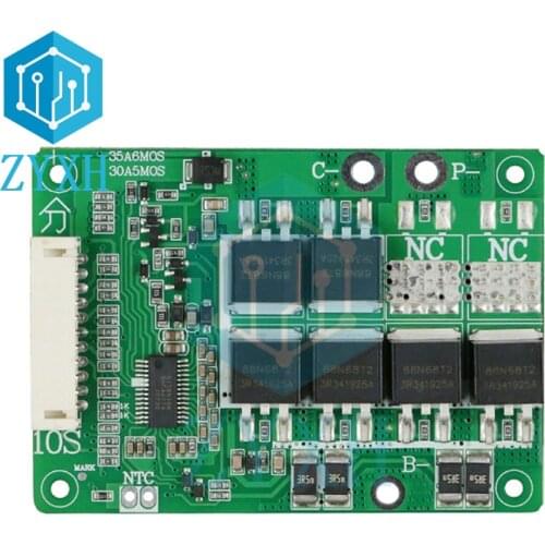 BMS 10S 35A 36V Lithium 18650 Battery Charger Board Seperate Port with Balance Equalizer Short Circuit Protection For E-bike